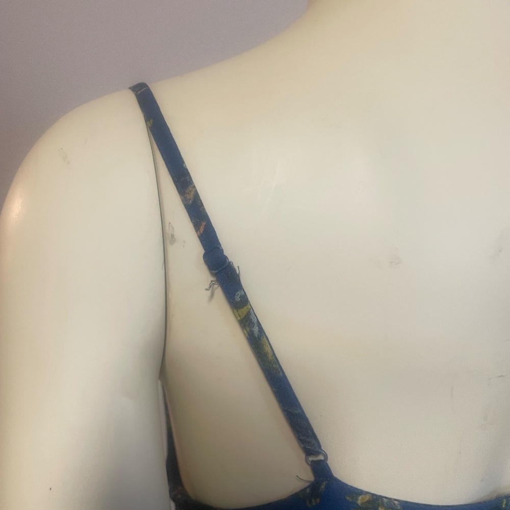 Free People JUMPSUIT Blue w/ Tropical Floral Pattern SIZE 0 "Hot Tropics" Style - Picture 8 of 11